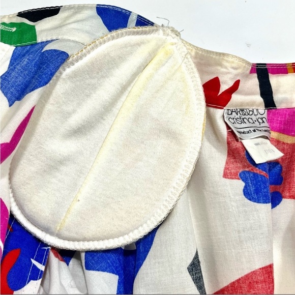 Vintage 80s Cristina and Jan Barbolio Pop Art Drop Waist Dress with Belt - Picture 16 of 16